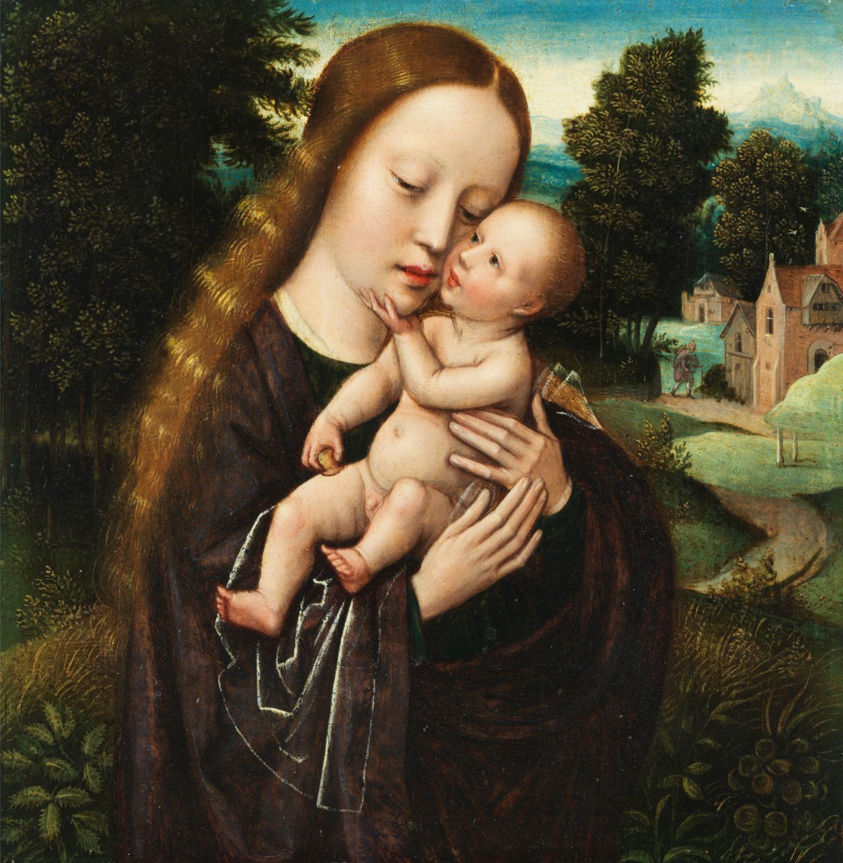 Ambrosius Benson Maryja z Dzieciątkiem na tle krajobrazu autorstwa Ambrosius Benson