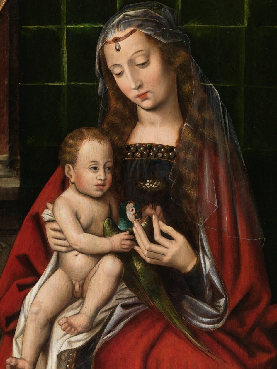 Fragment Madonny (olej na desce) autorstwa Ambrosius Benson