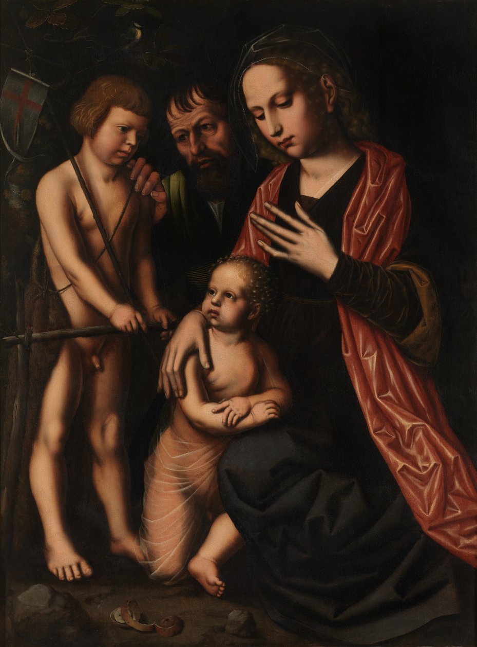 Święta Rodzina i św. Jan Chrzciciel (olej na desce) autorstwa Ambrosius Benson