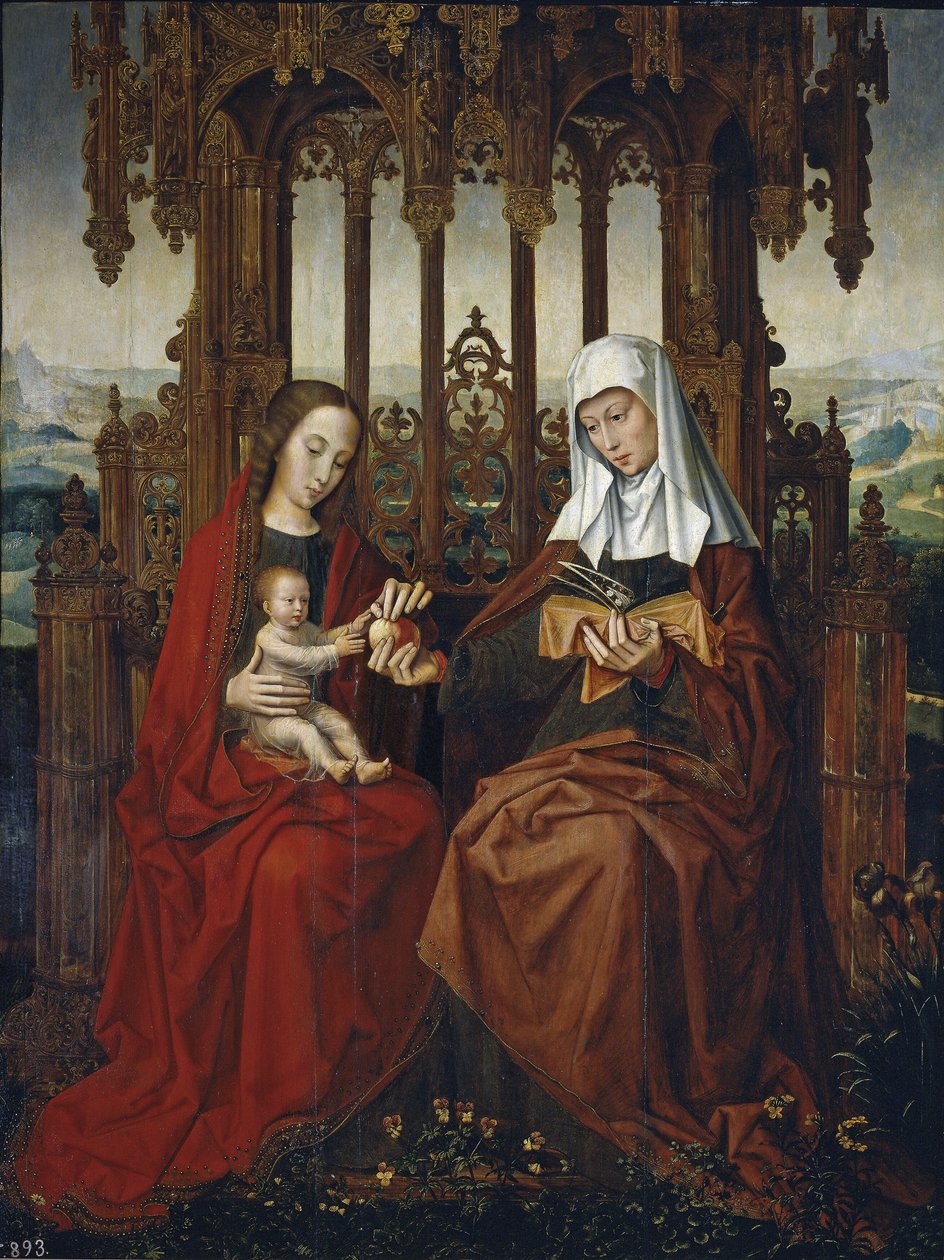 Dziewica z Dzieciątkiem ze św. Anną, ok. 1528 autorstwa Ambrosius Benson