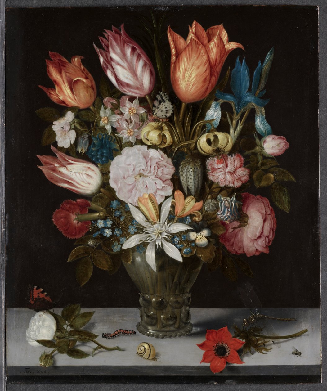 Kwiaty w szklance autorstwa Ambrosius Bosschaert