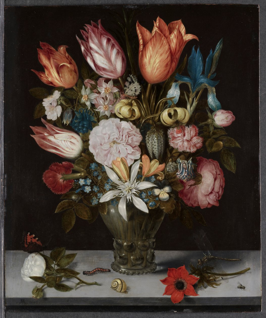 Kwiaty w szklance, 1606. autorstwa Ambrosius Bosschaert