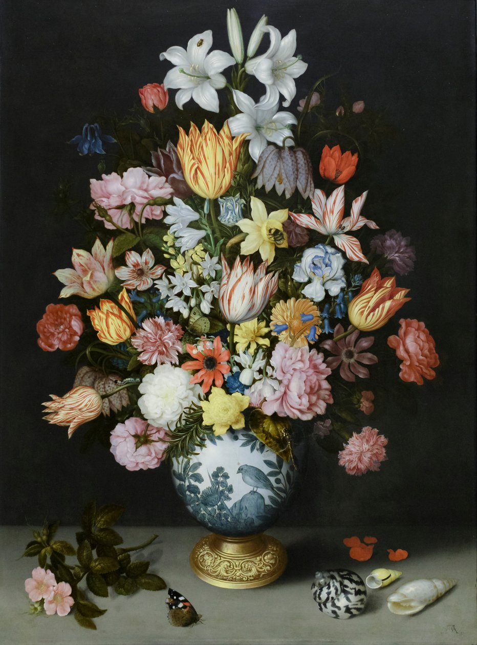 Martwa natura z kwiatami w wazonie Wan Li autorstwa Ambrosius the Elder Bosschaert