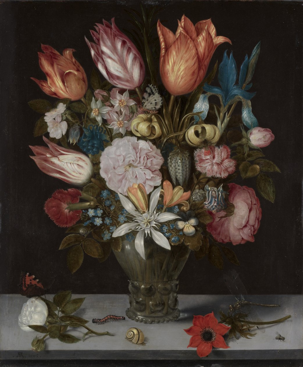 Kwiaty w szklance, 1606 autorstwa Ambrosius the Elder Bosschaert