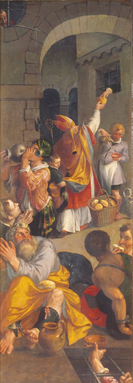 Święty Eligiusz odwiedza Więźniów (olej na desce) autorstwa Ambrosius the Elder Francken or Franck