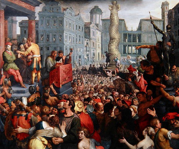 Wyrok Zaleukosa, c.1606 (olej na desce) autorstwa Ambrosius the Elder Francken or Franck