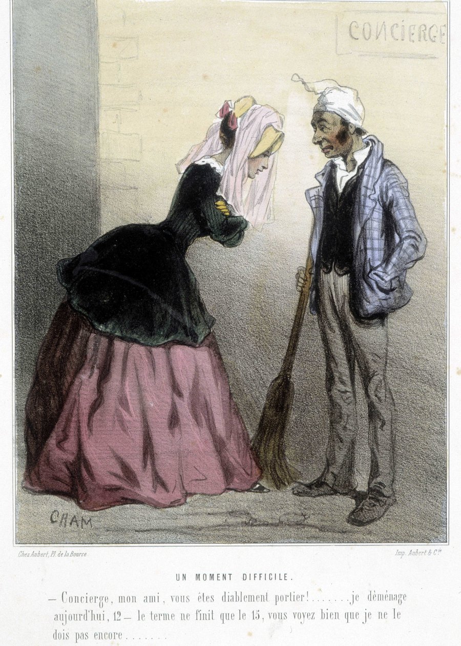 Un moment difficile (wynajem) - w „Madeleines” Chama, v.1870-1880 autorstwa Amédée de Noé