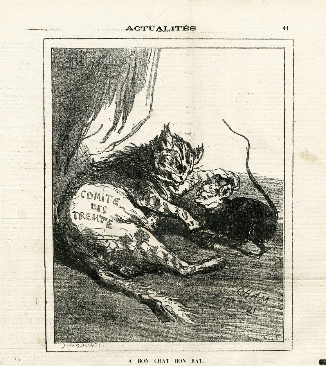 Ilustracja Chama (1819-1879) w Le Charivari autorstwa Amédée de Noé