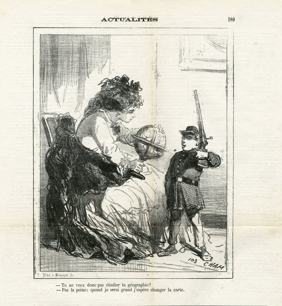 Ilustracja Chama (1819-1879) w Le Charivari autorstwa Amédée de Noé