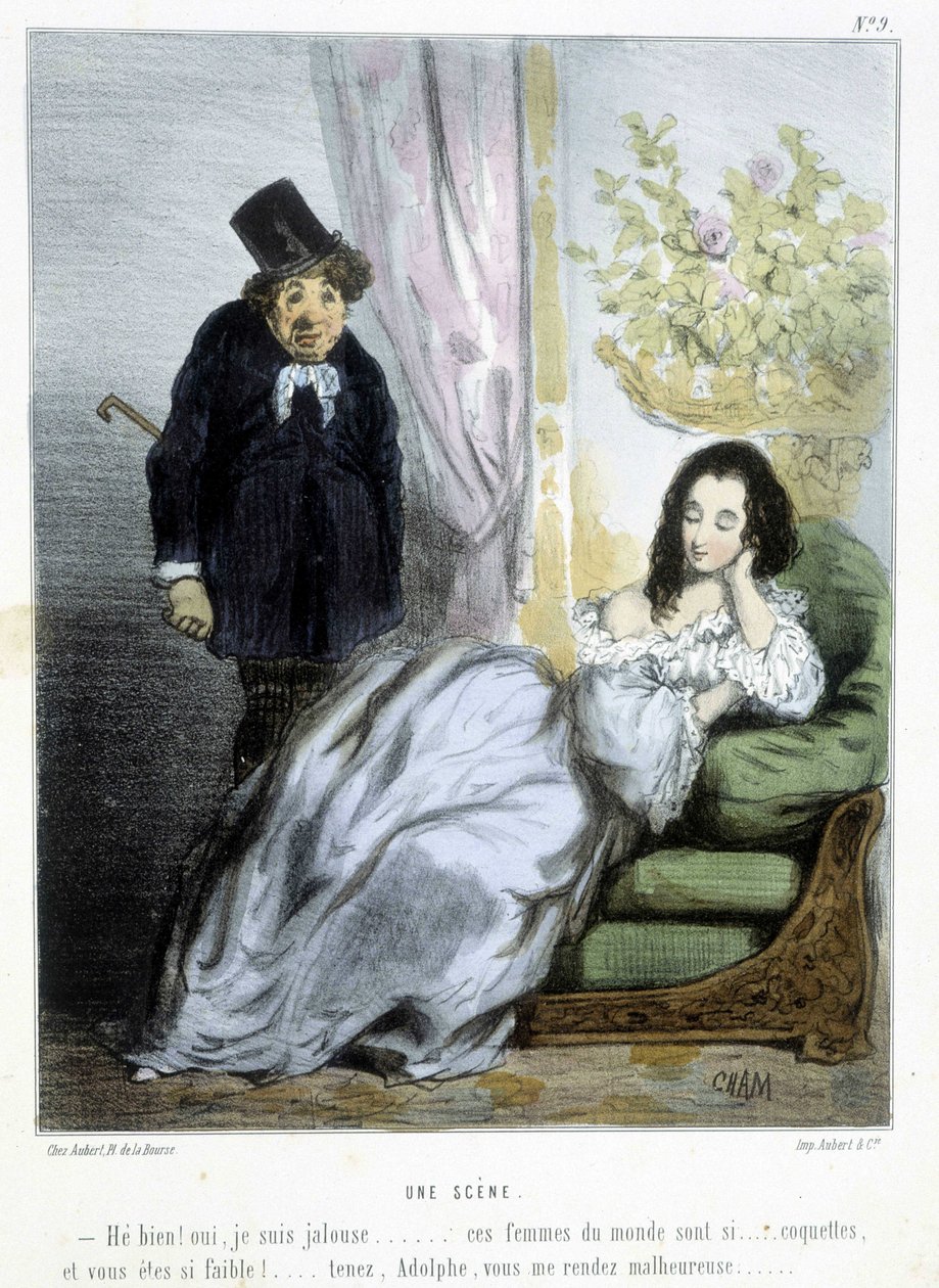 Scena - w „Madelinach” Chama, ok. 1870-1880 autorstwa Amédée de Noé