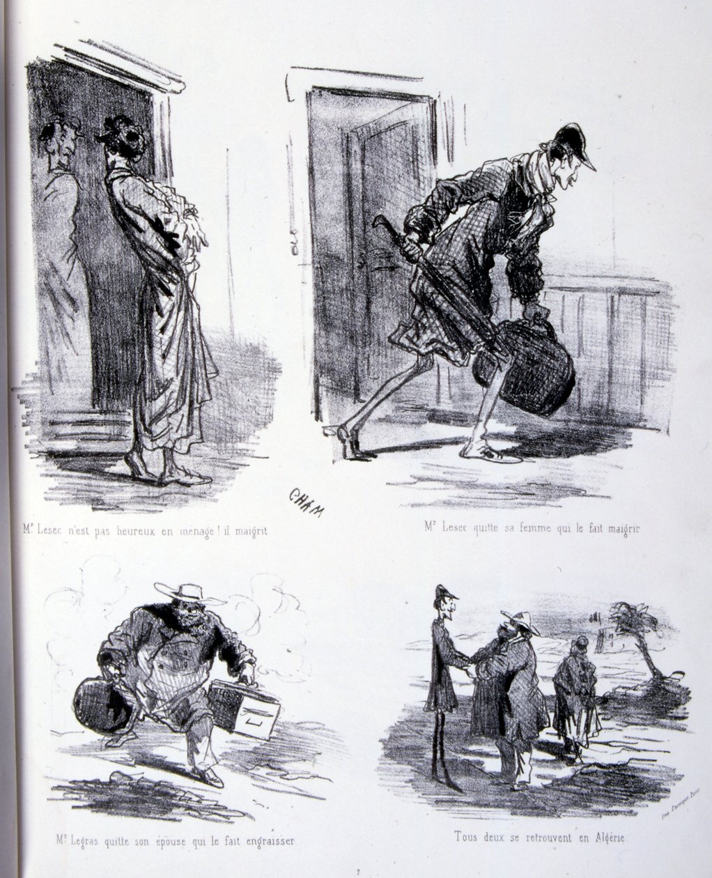 ilustracja do Sztuki tuczu i odchudzania autorstwa Amédée de Noé