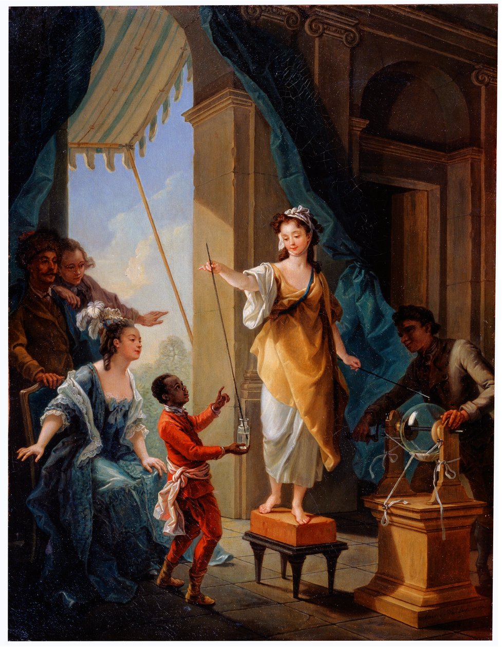 Eksperyment elektryczny, 1777 autorstwa Charles Amedee Philippe van Loo
