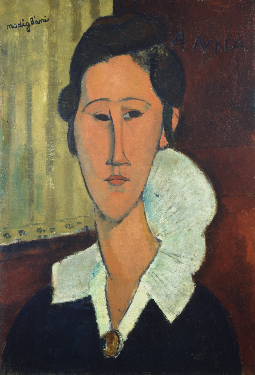 Dama z kołnierzykiem, czyli Anna Zborowska, 1917 autorstwa Amedeo Modigliani