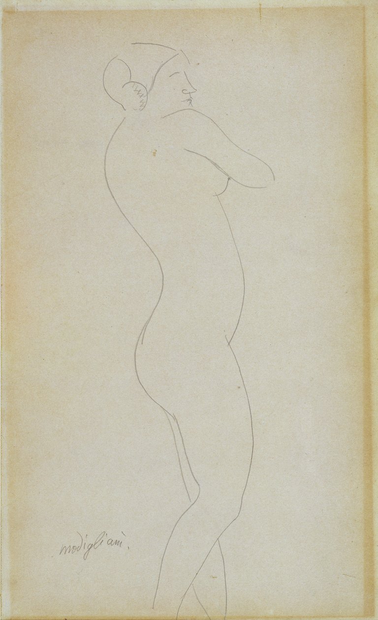 Naga Stojąca Dziewczyna autorstwa Amedeo Modigliani