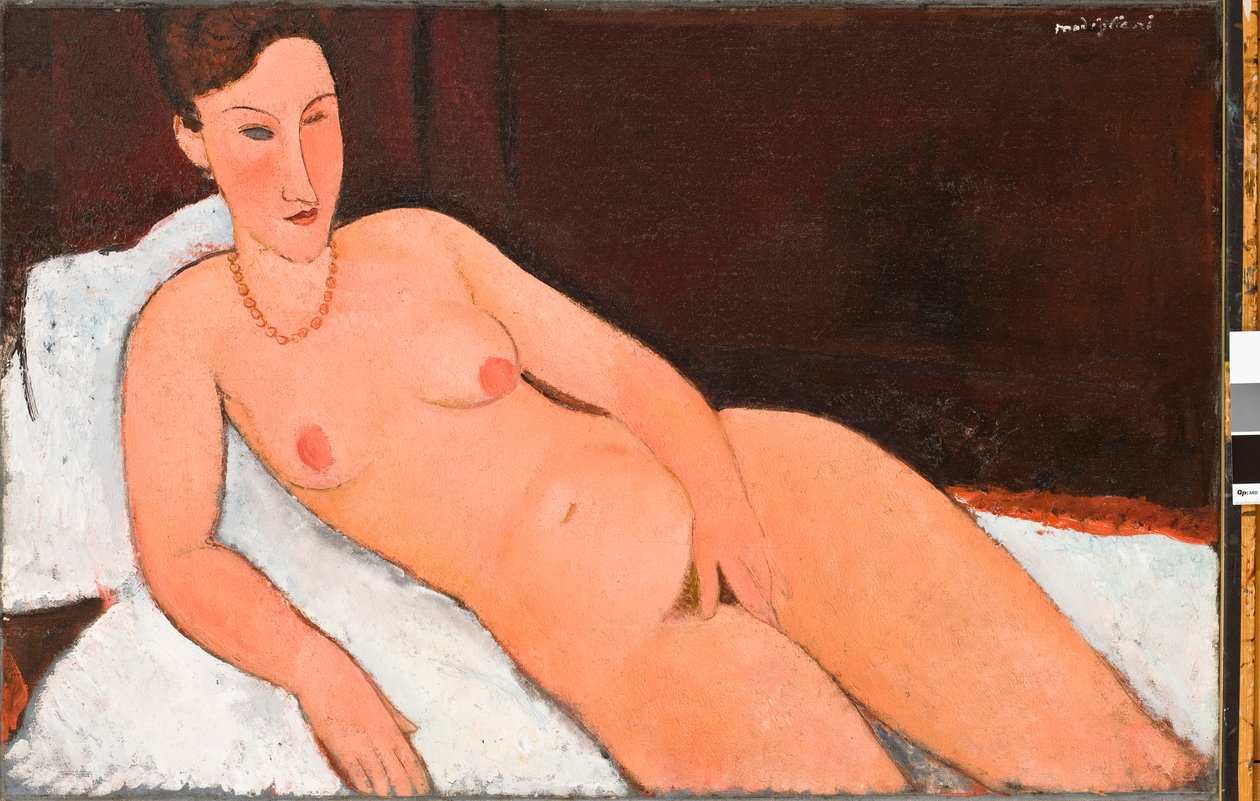 Nude z koralowym naszyjnikiem autorstwa Amedeo Modigliani