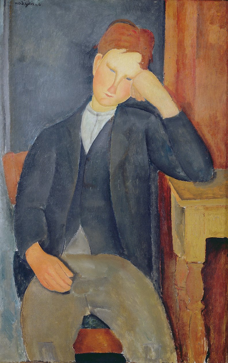 Młody uczeń, ok. 1918-19 autorstwa Amedeo Modigliani