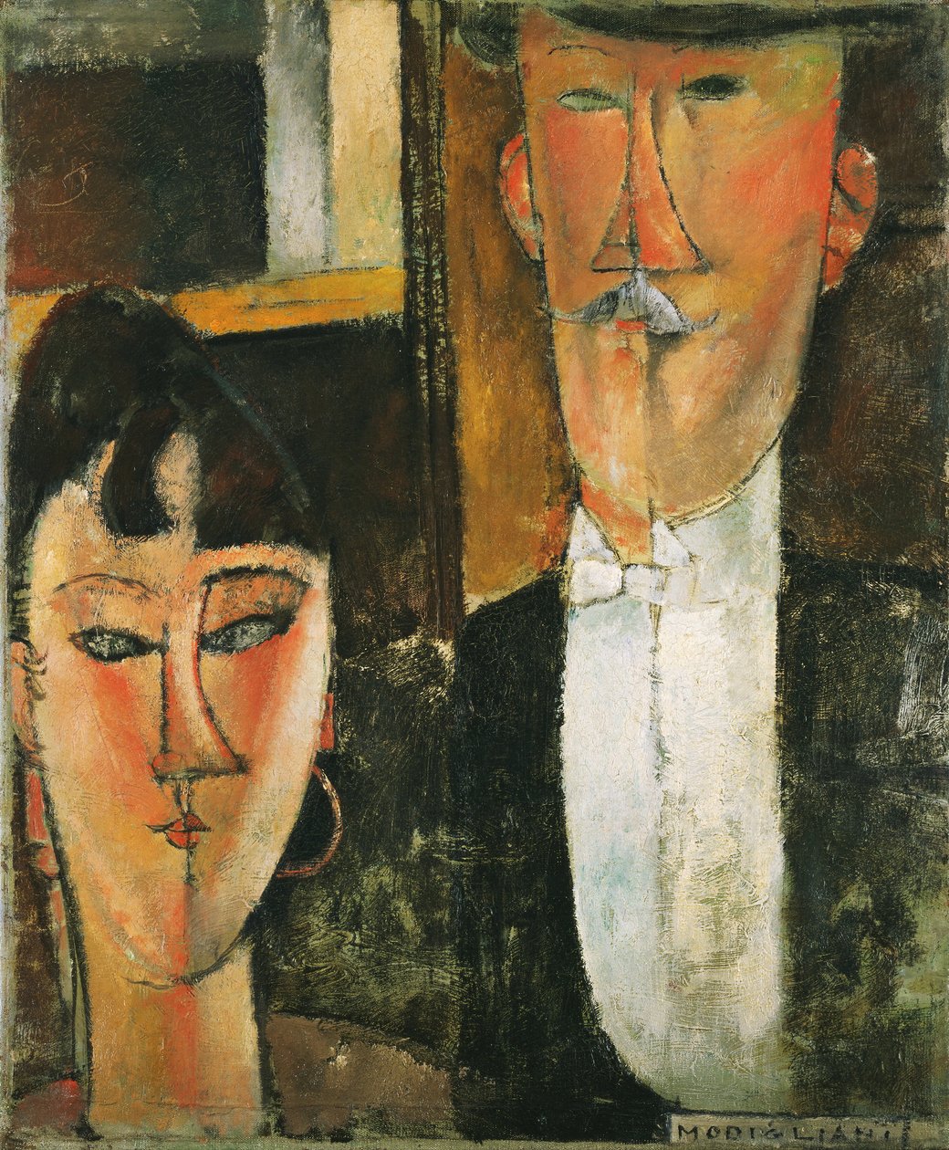 Narzeczeni - Peinture de Amedeo Modigliani (1884-1920) - 1915-1916 - Olej na płótnie - 55x46 - (c) Museum of Modern Art, Nowy Jork autorstwa Amedeo Modigliani