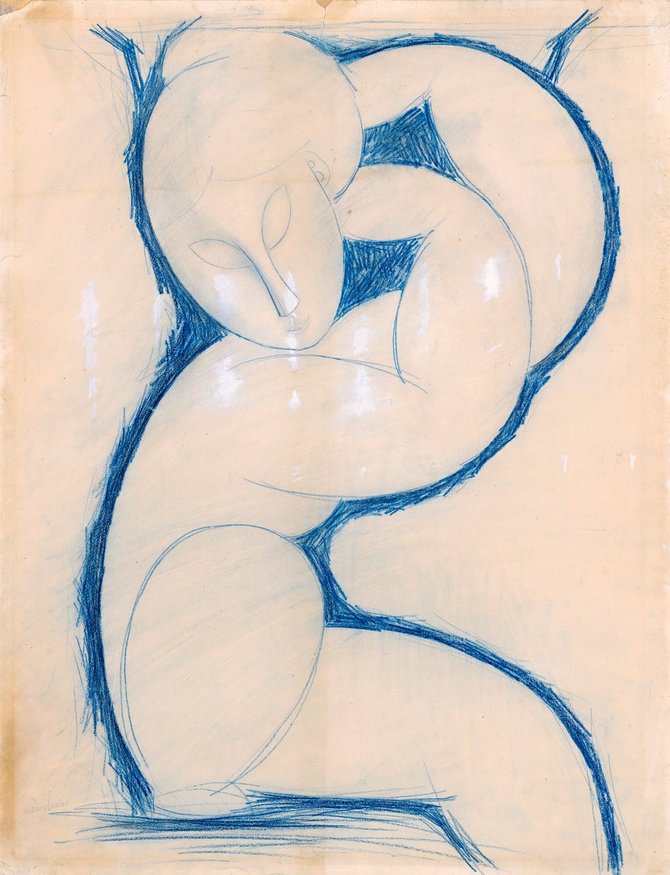 Kariatyda, 1913-1915 autorstwa Amedeo Modigliani