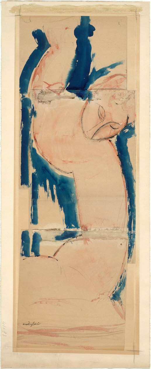 Kariatyda: różowo-niebieska autorstwa Amedeo Modigliani