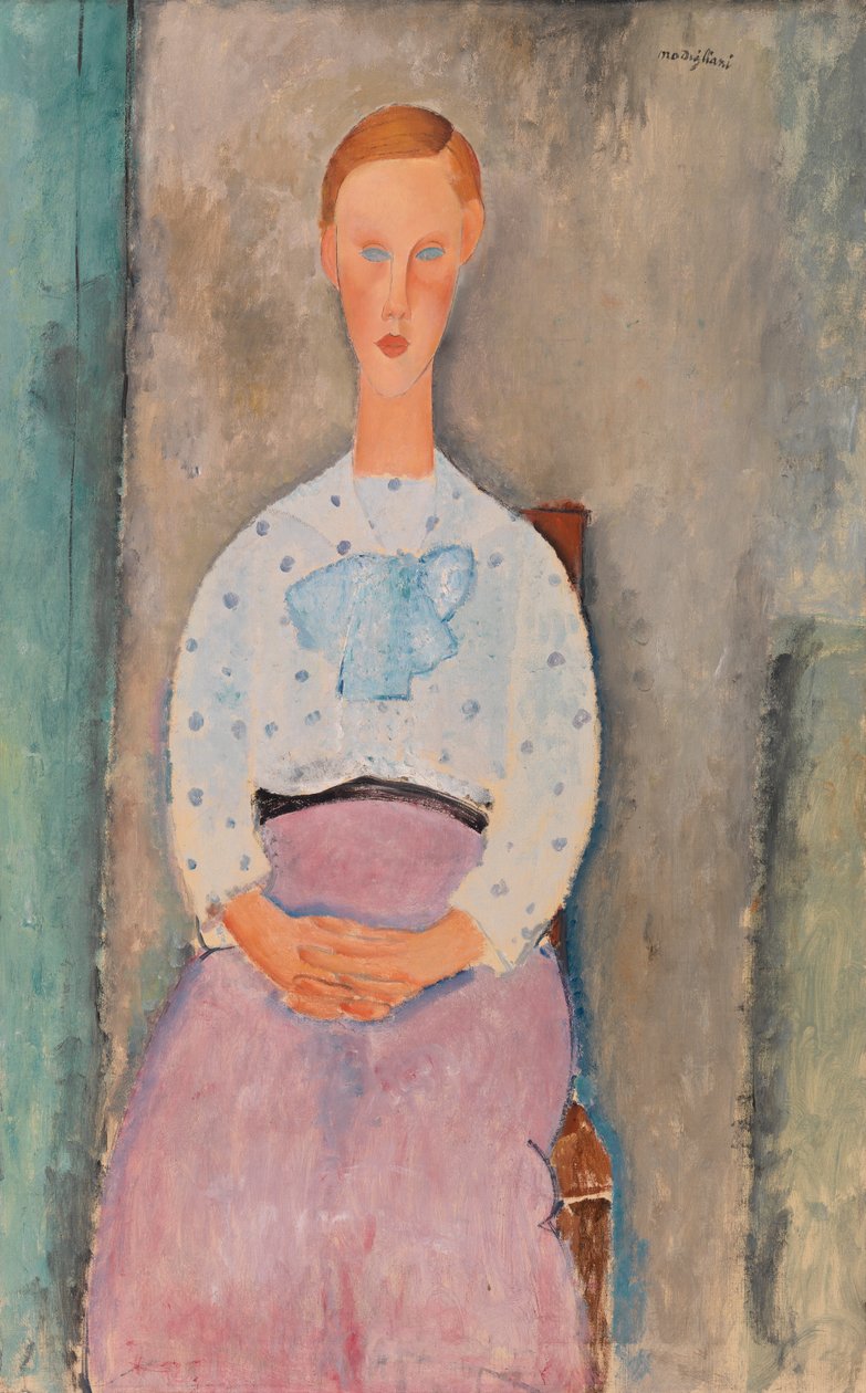 Dziewczyna z bluzką w kropki autorstwa Amedeo Modigliani
