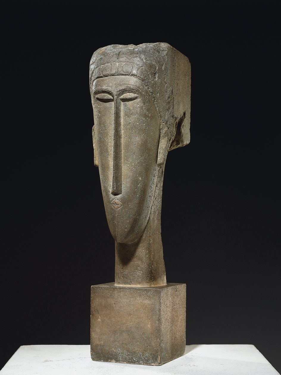 Głowa, ok. 1910-12 (wapień) autorstwa Amedeo Modigliani