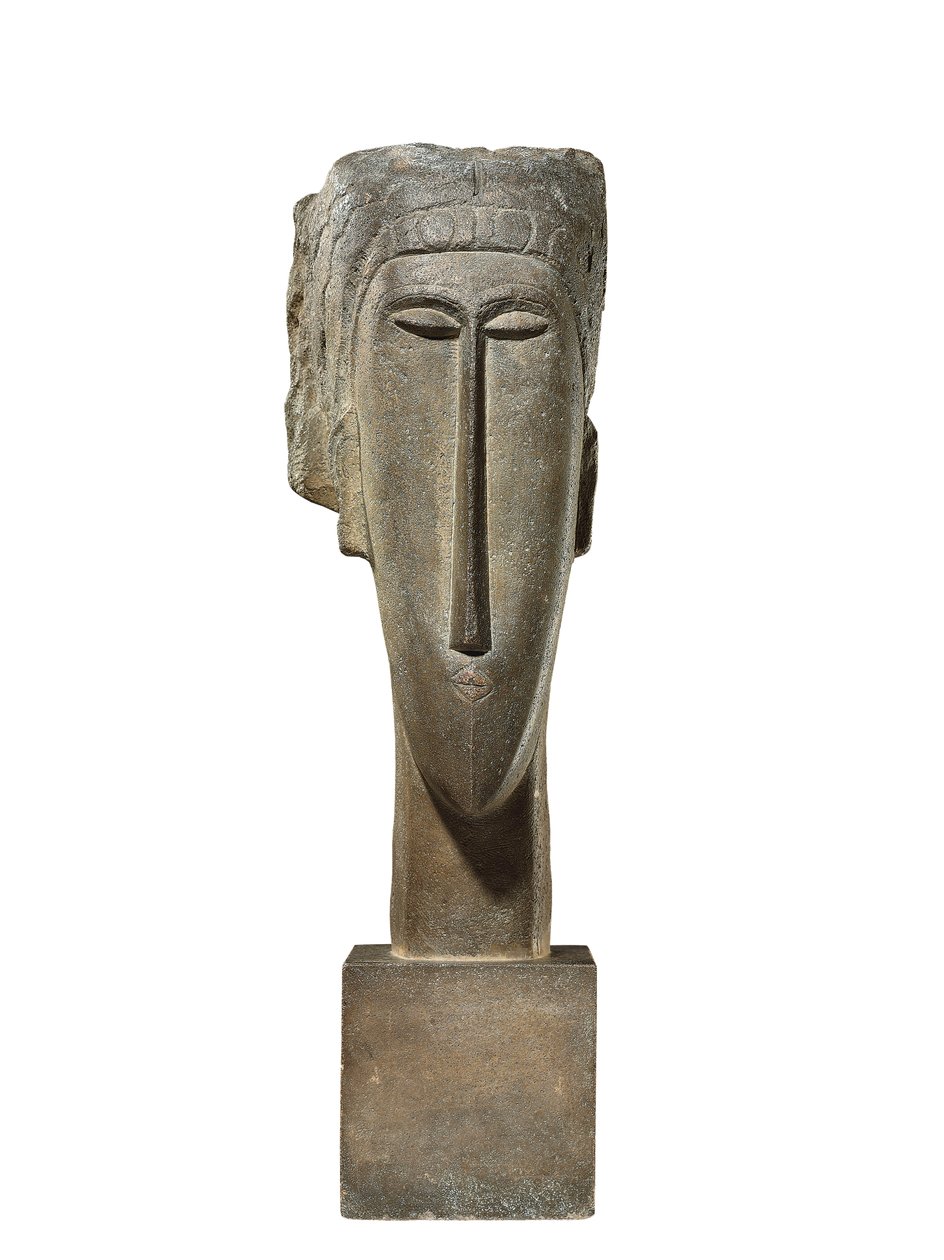 Głowa, ok. 1910-12 (wapień) autorstwa Amedeo Modigliani