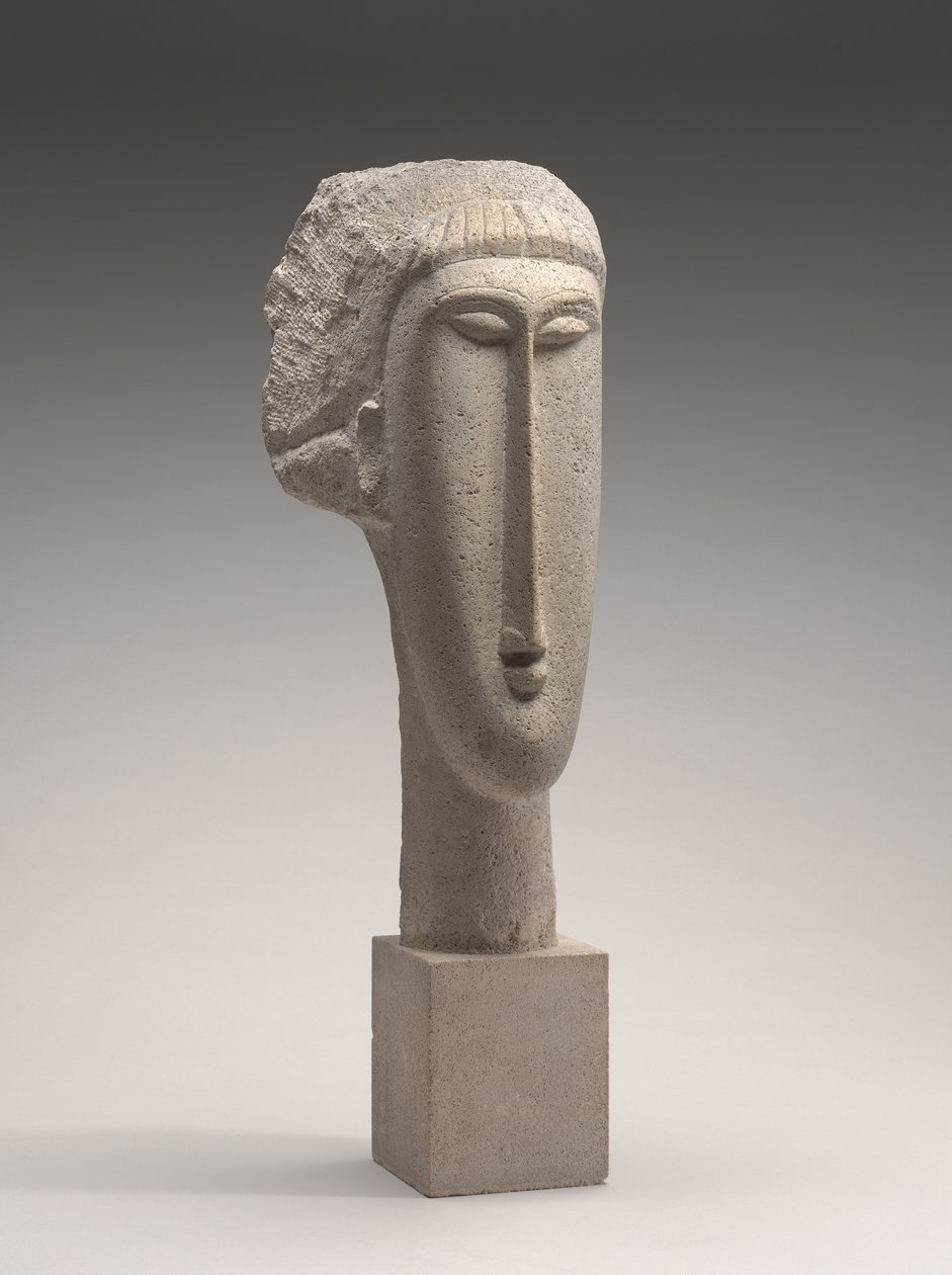 Głowa kobiety, ok. 1910-1911 (wapień) autorstwa Amedeo Modigliani