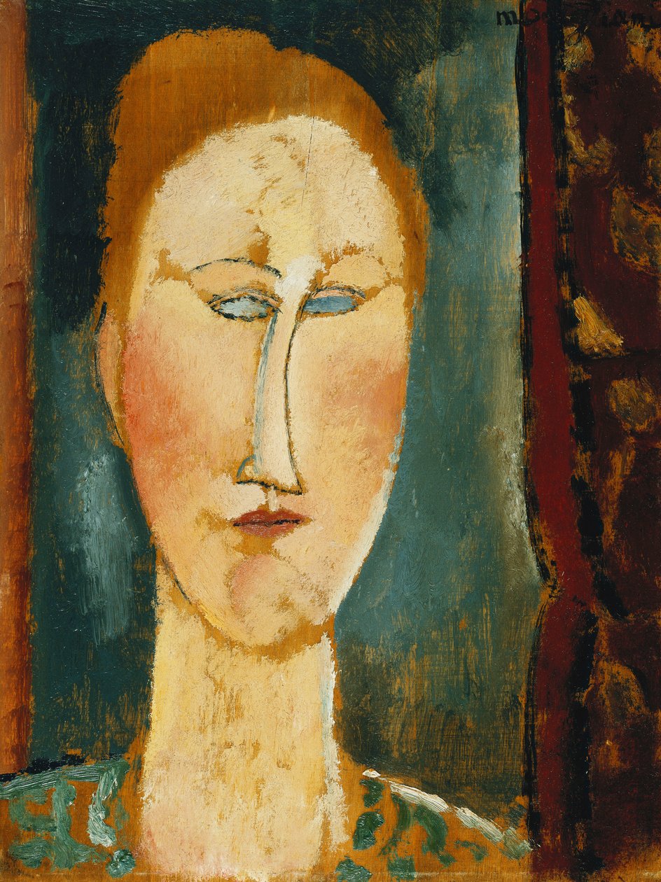 Głowa kobiety z rudymi włosami; Głowa kobiety z rudymi włosami, autorstwa Amedeo Modigliani