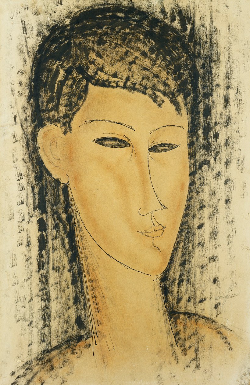 Szef Młodych Kobiet; Głowa młodej kobiety, 1914 autorstwa Amedeo Modigliani