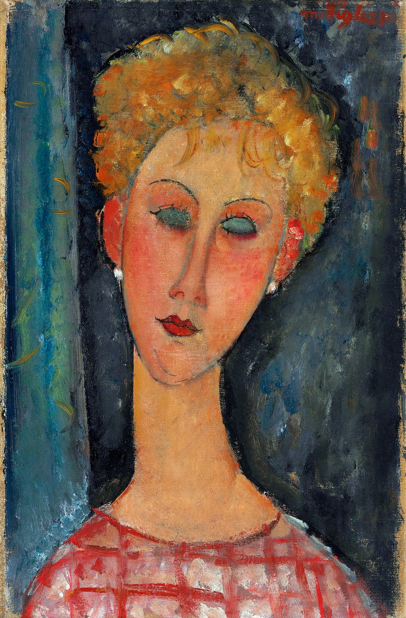 Blondynka z kolczykami, 1918-1919 autorstwa Amedeo Modigliani