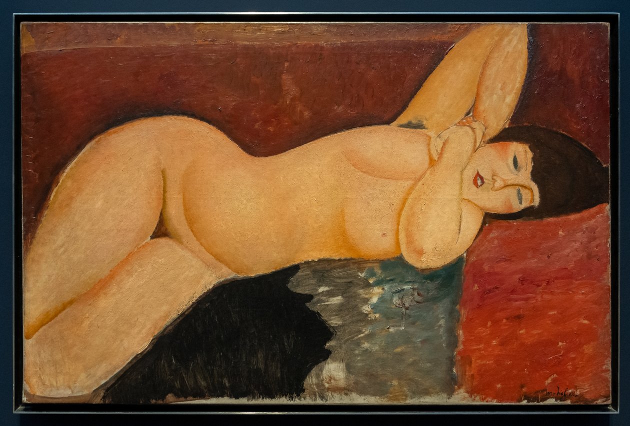 Leżąca kobieta nago ze splecionymi dłońmi autorstwa Amedeo Modigliani