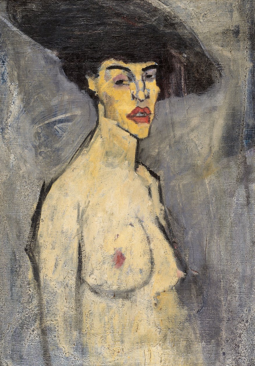 Nagość w kapeluszu autorstwa Amedeo Modigliani