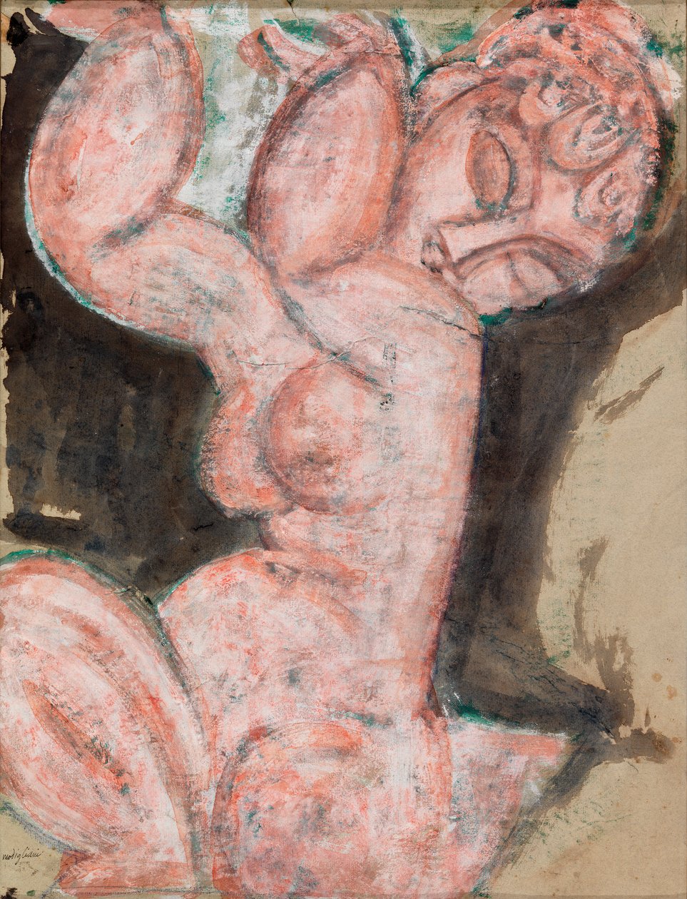Różowy Nude - Kariatyda autorstwa Amedeo Modigliani