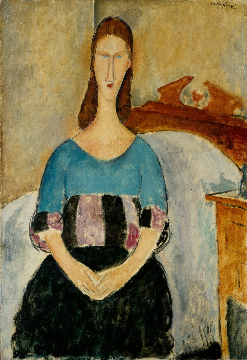 Portret Jeanne Hébuterne siedzącej, 1918 autorstwa Amedeo Modigliani