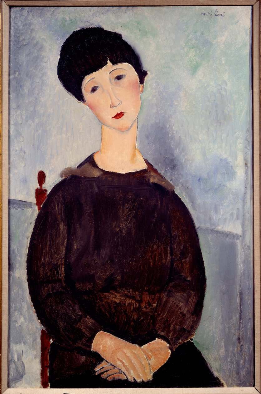 Portret siedzącej brązowej dziewczyny Obraz Amedeo Modigliani autorstwa Amedeo Modigliani