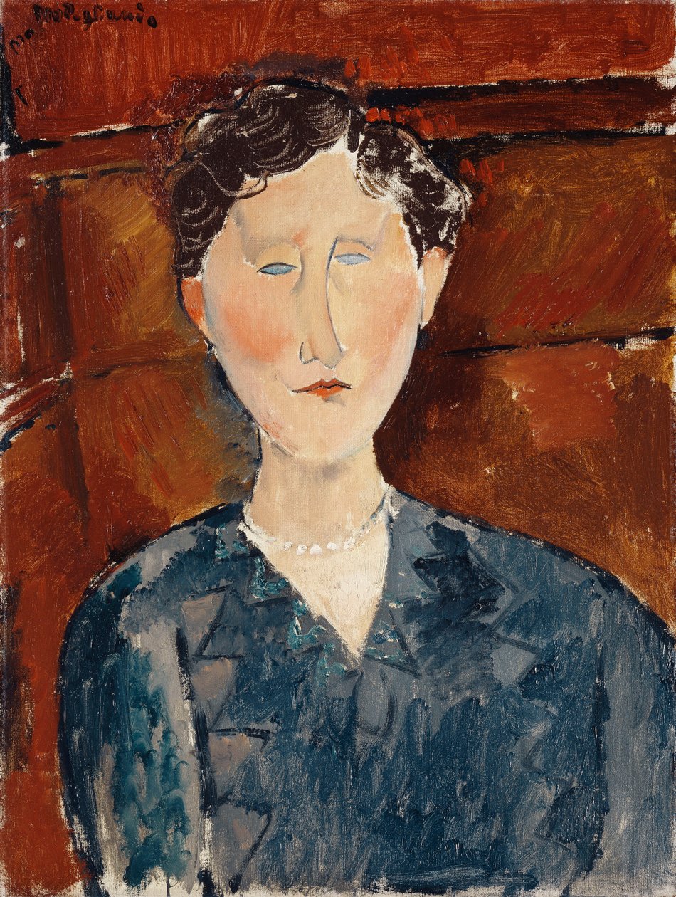 Portret kobiety w niebieskiej bluzce, ok. 1916 autorstwa Amedeo Modigliani