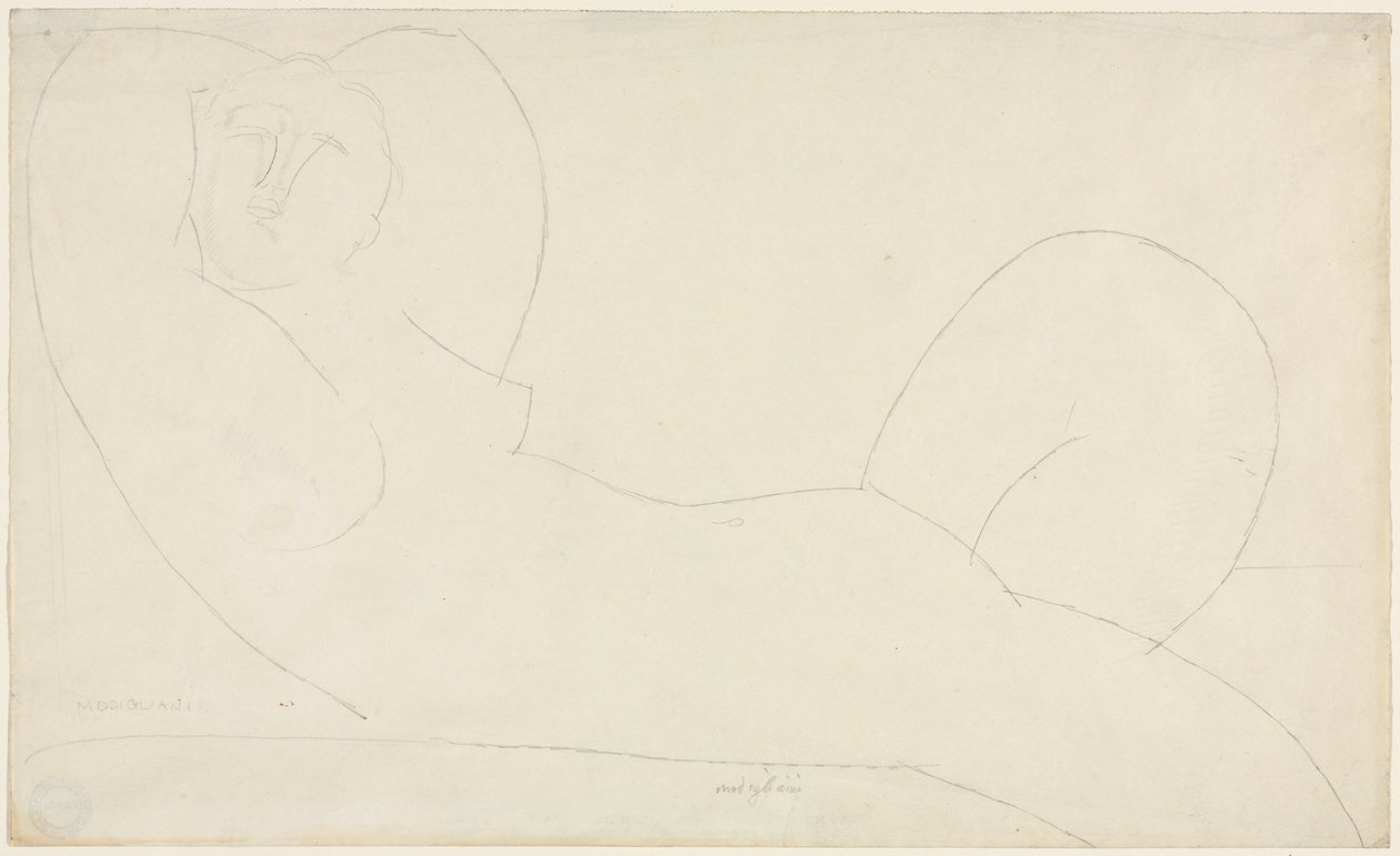 Półleżąca nagość kobieca autorstwa Amedeo Modigliani