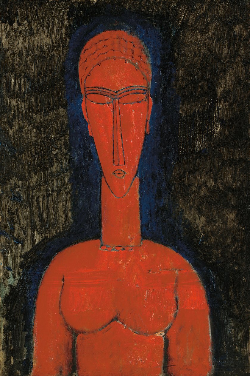 Czerwone popiersie, Kariatyda, 1913 autorstwa Amedeo Modigliani
