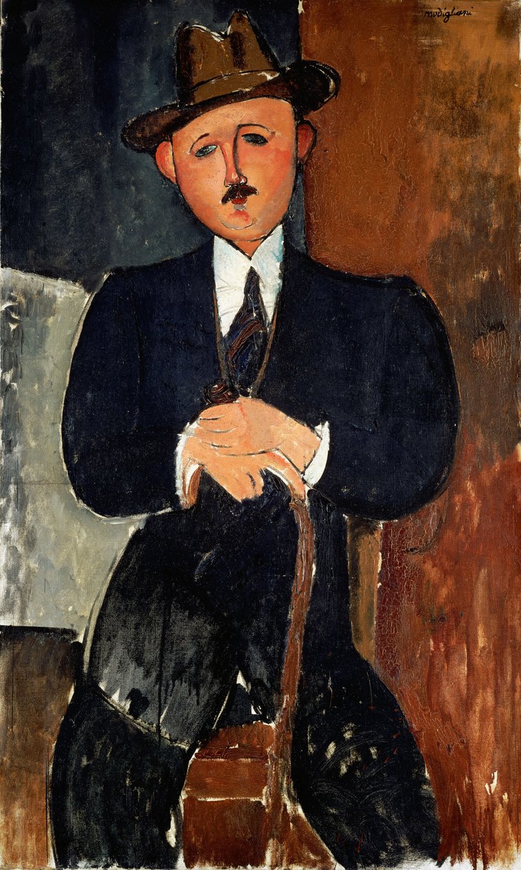 Siedzący mężczyzna autorstwa Amedeo Modigliani