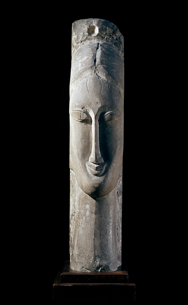 Głowa kobiety. Głowa kobiety. Rzeźba Amedeo Modiglianiego (1884-1920) autorstwa Amedeo Modigliani