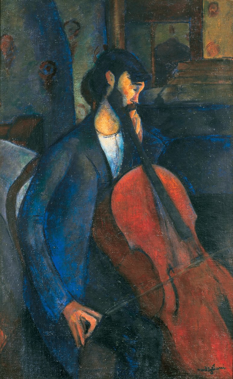Wiolonczelista, 1909 autorstwa Amedeo Modigliani
