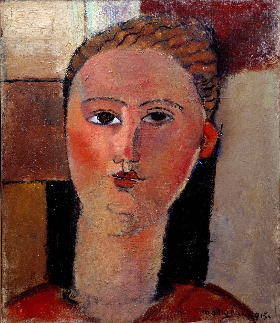 Obraz rudej dziewczyny autorstwa Amedeo Modiglianiego (1884-1920) 1915 Nd. 0,40 x 0,36 m Paryż, Musee de l