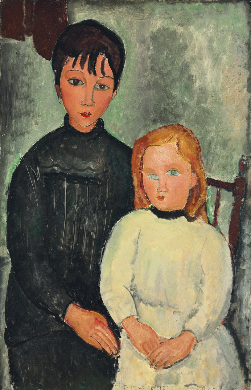 Dwie dziewczyny; Dwie dziewczyny, 1918 autorstwa Amedeo Modigliani