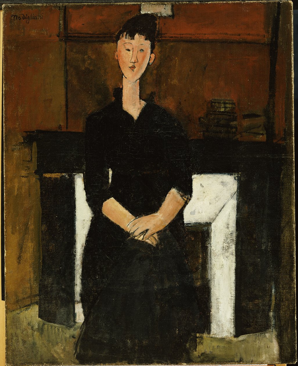 Kobieta siedząca przy kominku, 1915 autorstwa Amedeo Modigliani