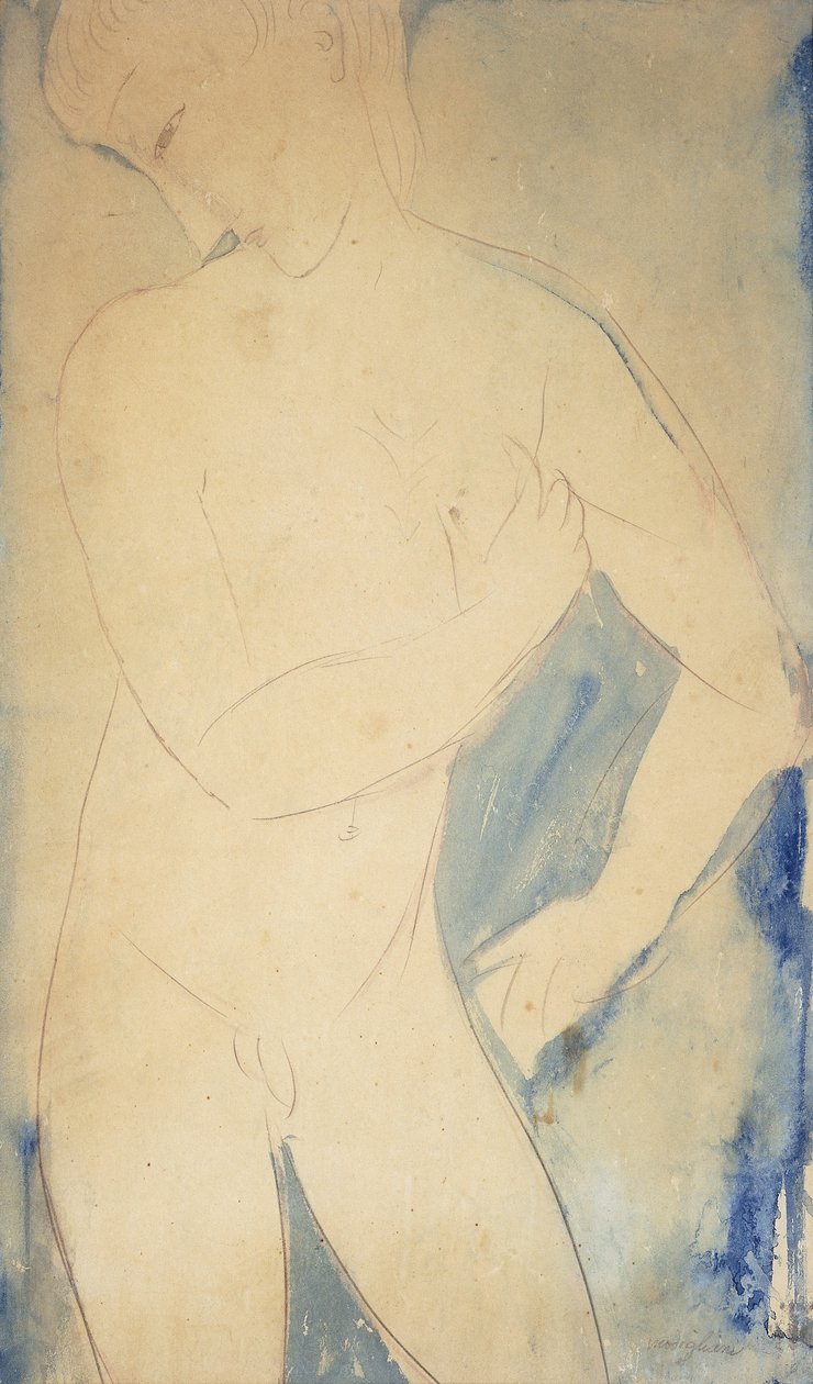 Młody chłopiec nago; Nagi młody chłopak autorstwa Amedeo Modigliani
