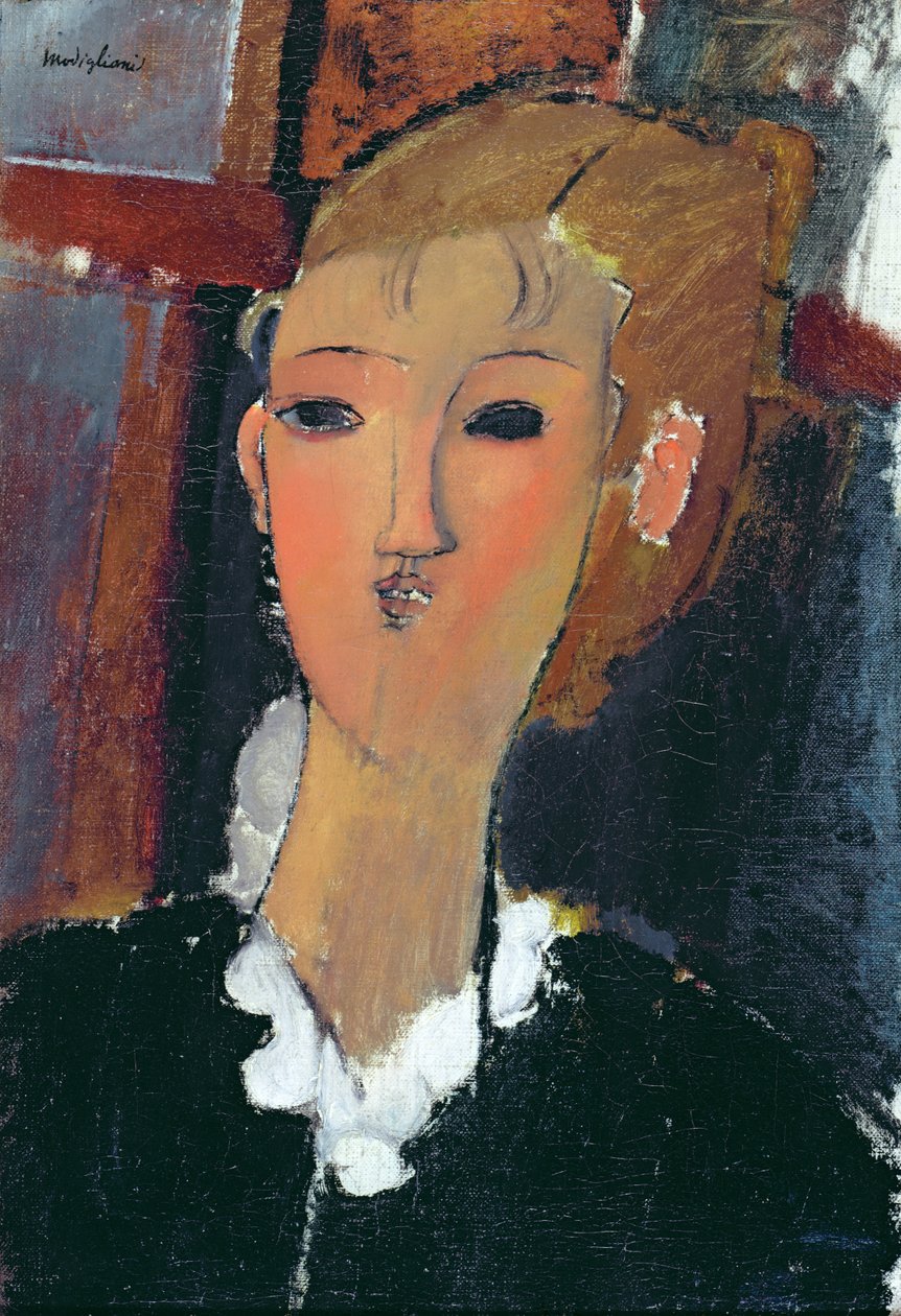 Młoda kobieta w małej kryzie autorstwa Amedeo Modigliani