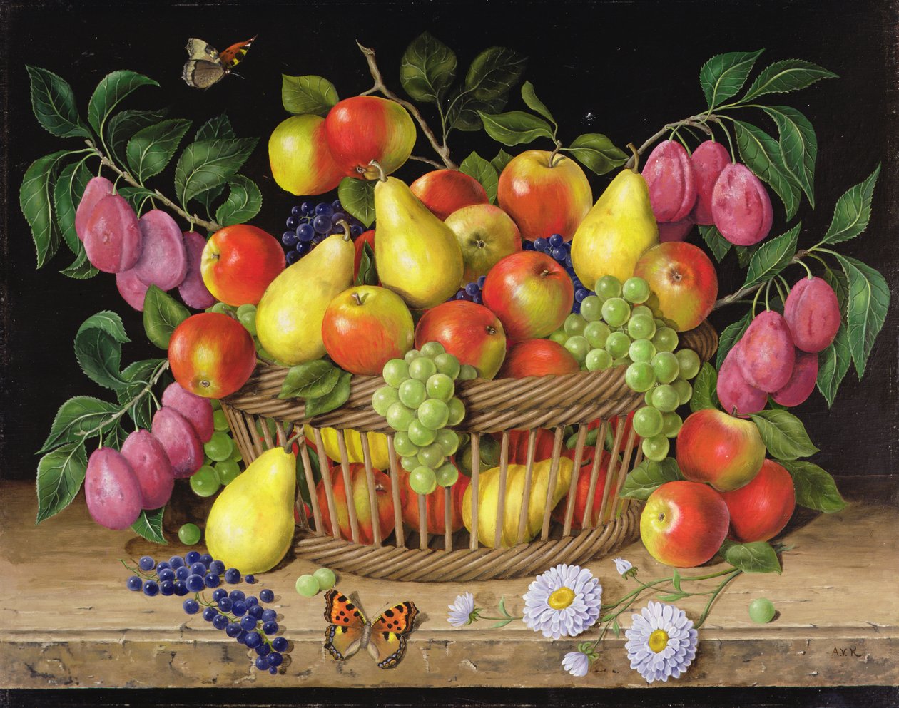 Jabłka, gruszki. winogrona i śliwki, 1999 autorstwa Amelia Kleiser