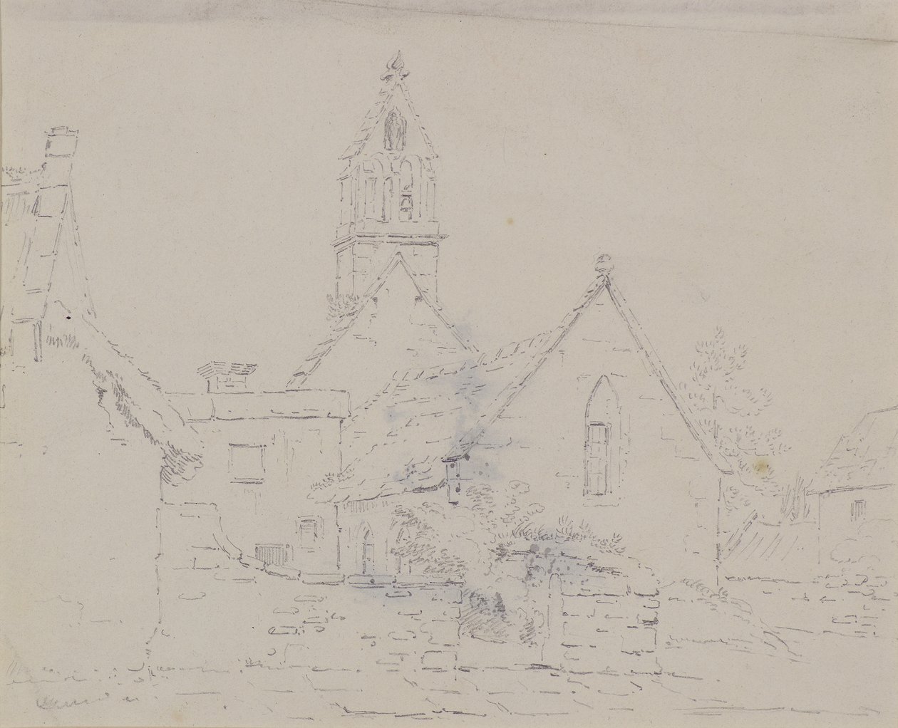 Zrujnowany kościół, ok.1803 (ołówek) autorstwa Amelia Long