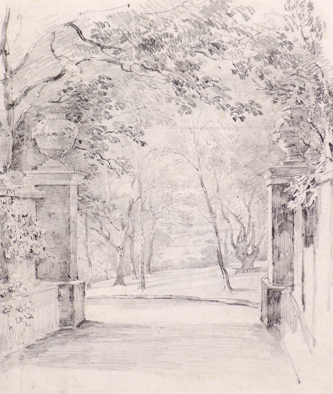 Widok od wejścia do Bromley, ok. 1810 (ołówek) autorstwa Amelia Long
