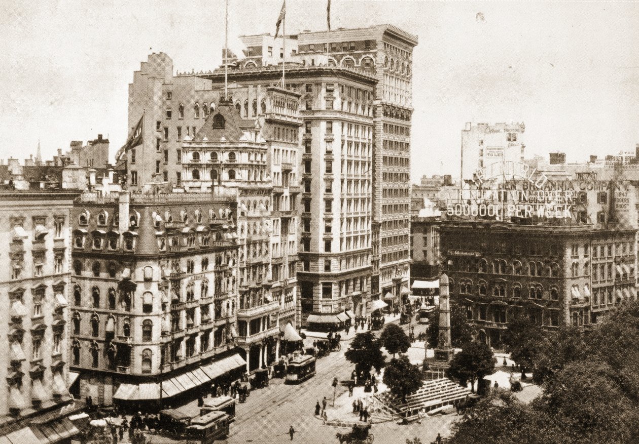 Broadway przy Madison Square z pomnikiem Worth, 1893 autorstwa American Photographer